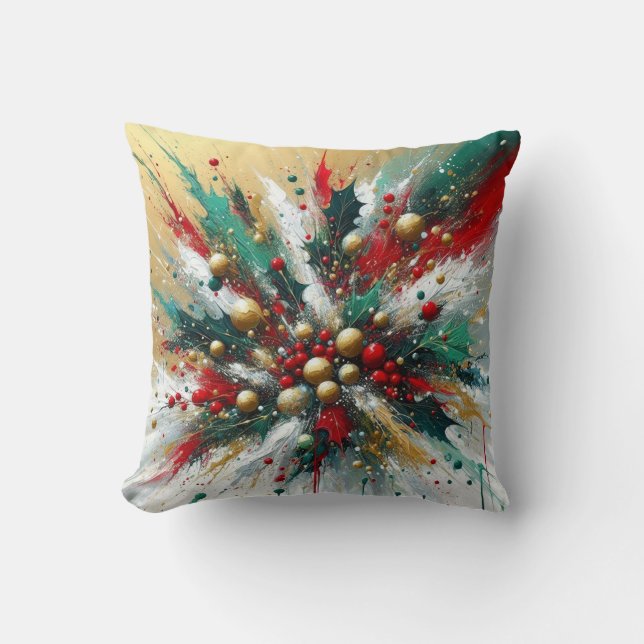 Coussin Christmas Splatter / Silver and Gold (Recto)