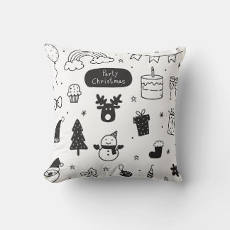 Coussin Christmas style black and white 