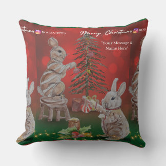 Coussin Christmas Theme Bunny Boganhues Artisanal Prints