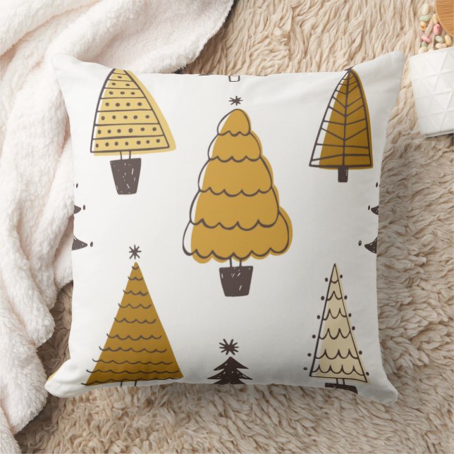 Coussin Christmas Tree Pattern – Neutral Holiday Pillow De (Couverture)