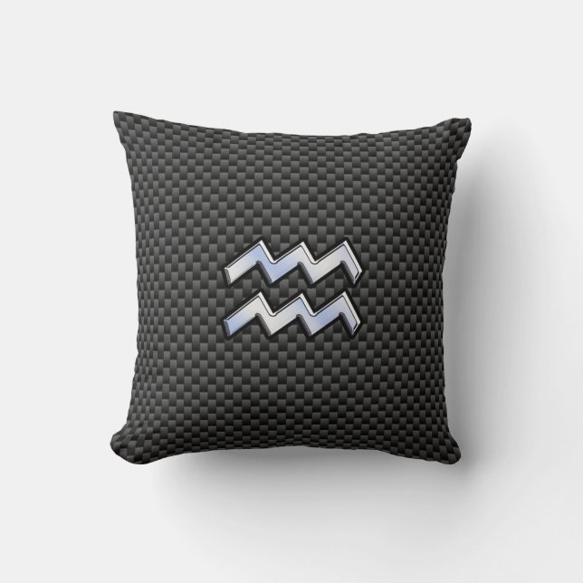 Coussin Chrome Aquarius signe zodiaque Styles de fibre de  (Recto)