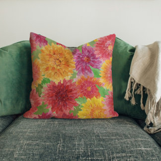 Coussin Chrysanthème brillant multicolore