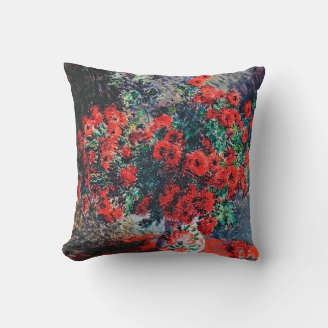Coussin Chrysanthème rouge, Monet (Recto)