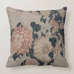 Coussin Chrysanthèmes (bois de graveur de couleur)