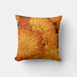 Coussin Chrysanthèmes de Fire Orange
