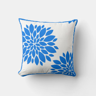 Coussin Chrysanthemum bleu et blanc
