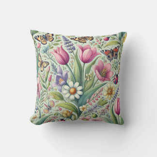 Coussin Chushion Motif à thème printanier dynamique