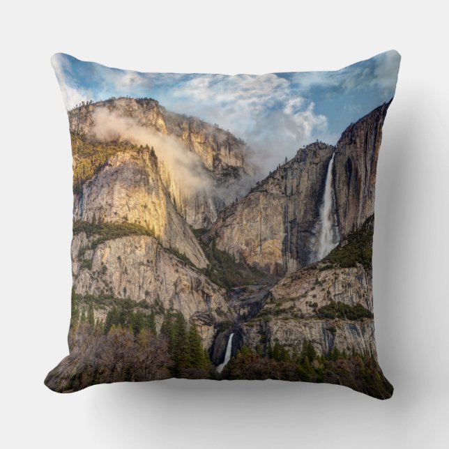 Coussin Chute de Yosemite vue panoramique, Californie (Recto)