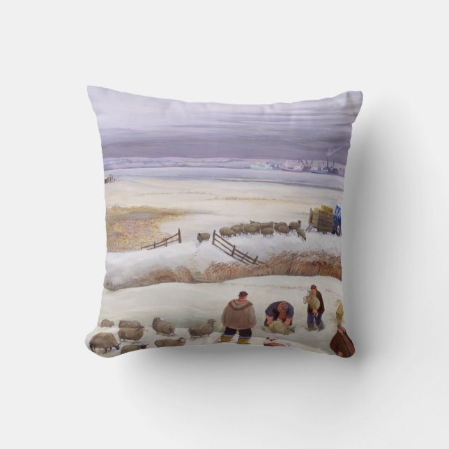 Coussin Chutes de neige d'hiver (Recto)