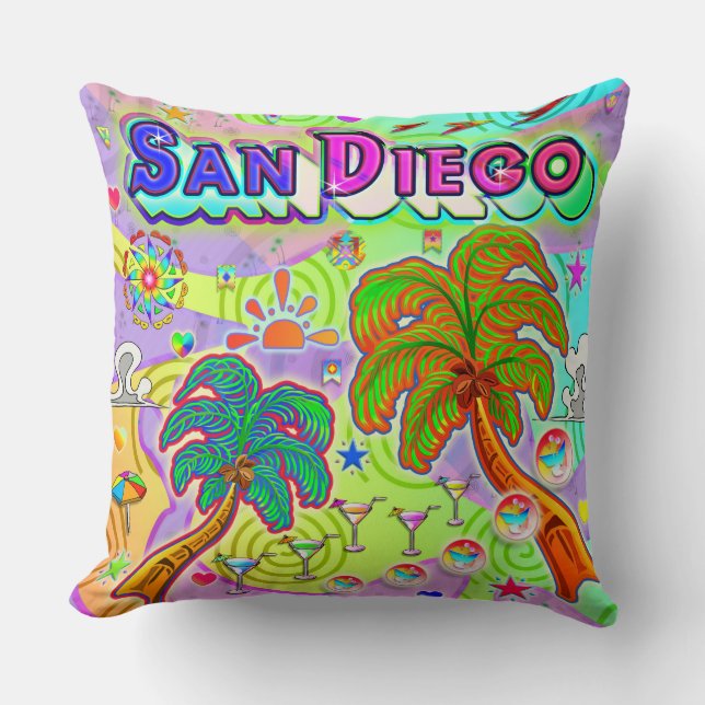 Coussin cible de vacances San Diego (Recto)