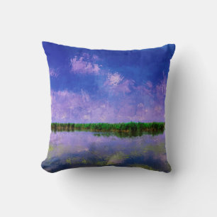 Coussin Ciel d'été bleu et eau