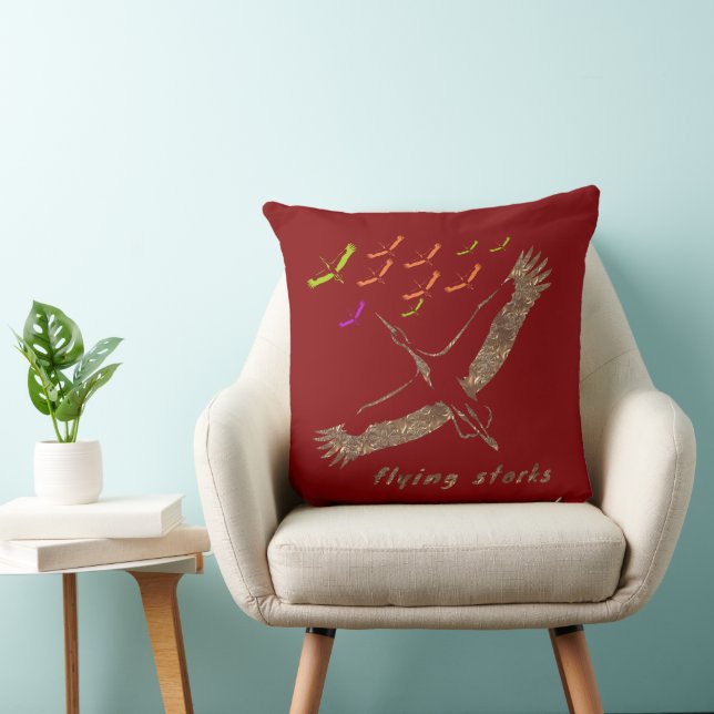 Coussin cigogne volante (Chaise)