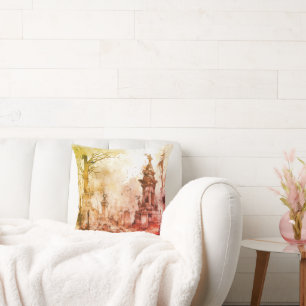 Coussin Cimetière déplaisant et Éffrayant Halloween antiqu