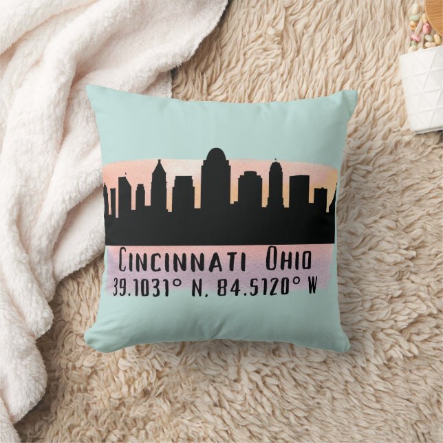 Coussin Cincinnati OH City Skyline (Couverture)
