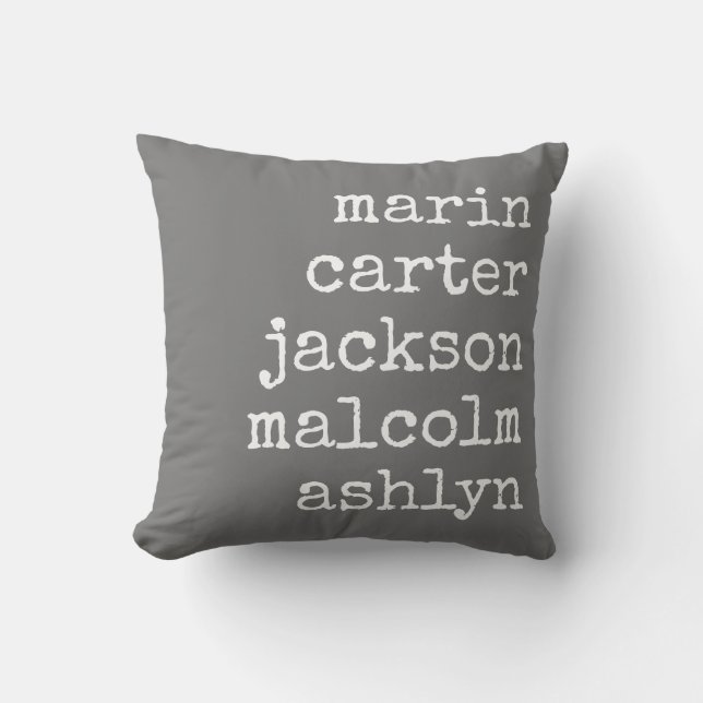 Coussin Cinq Noms Les Mères Personnalisées Jour Jouer Orei (Recto)