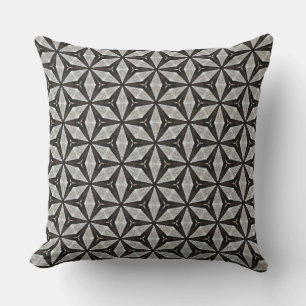 Coussin Cinq pétales métalliques gris Lié Design Motif