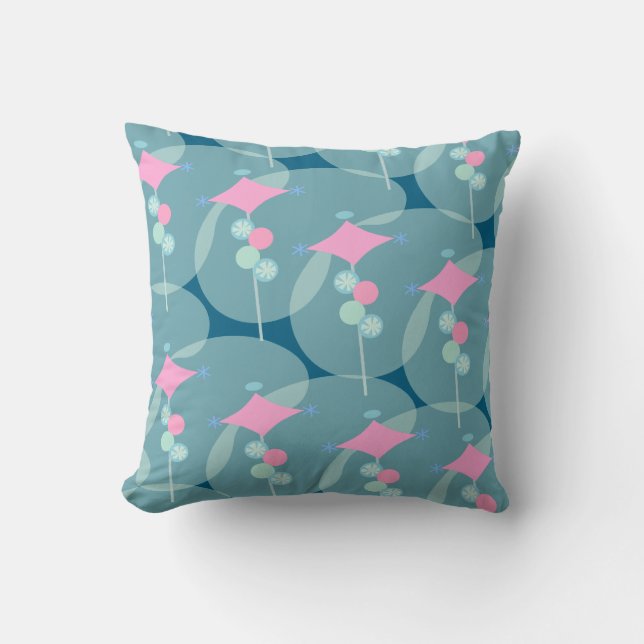 Coussin Cinquante années de houle Abstrait Boomerang Art M (Recto)