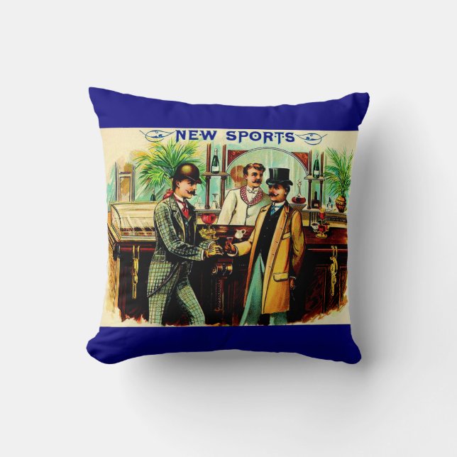 Coussin circa 1900 New Sports boîte à cigares imprimé étiq (Recto)