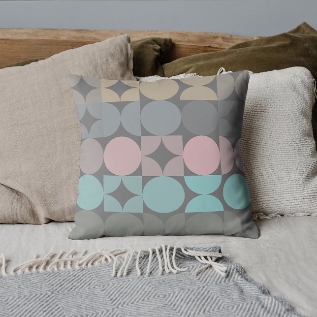 Coussin Circles Abstraits amusants Carrés Popart Motif (Créateur téléchargé)