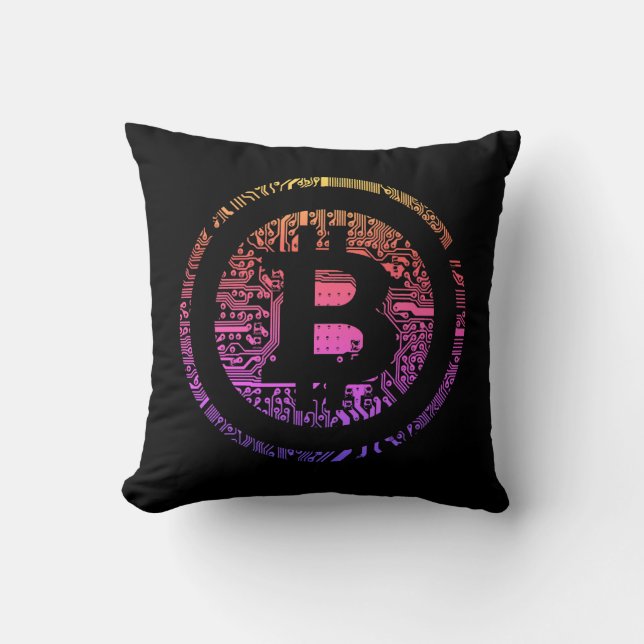 Coussin Circuiterie en Bitcoin noir Oreillère Ipanema (Recto)
