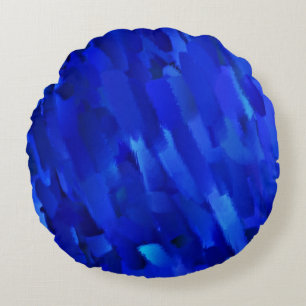 Coussin circulaire Abstrait bleu