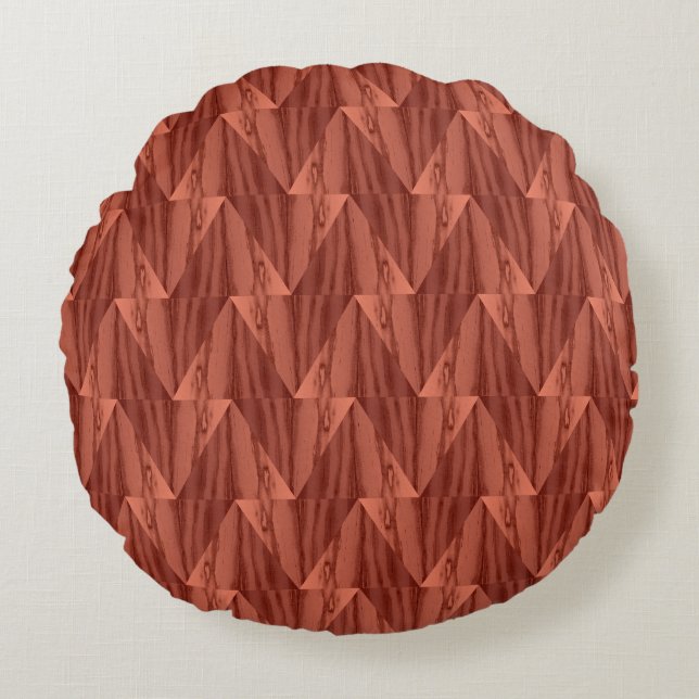 Coussin circulaire de cèdre géométrique (Devant)