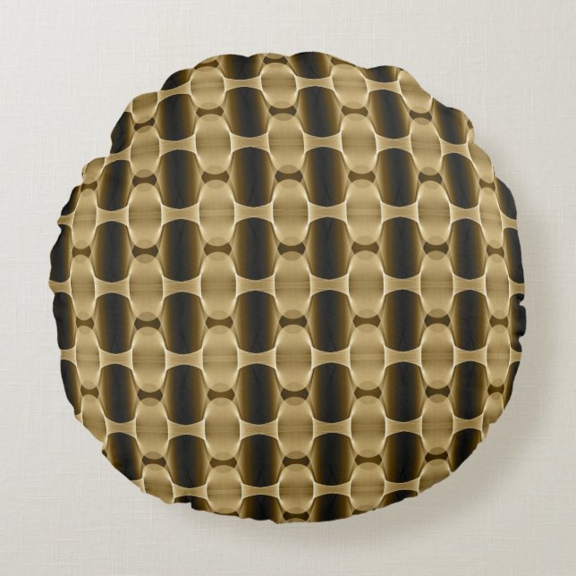 coussin circulaire de texture géométrique Abstrait (Devant)