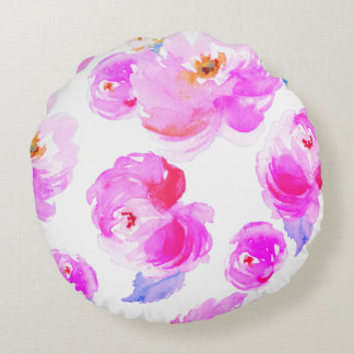 Coussin circulaire Fuchsia Floral