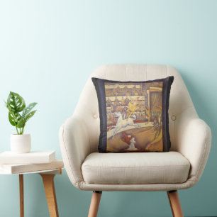 Coussin Cirque par Georges Seurat, Art pointilliste vintag
