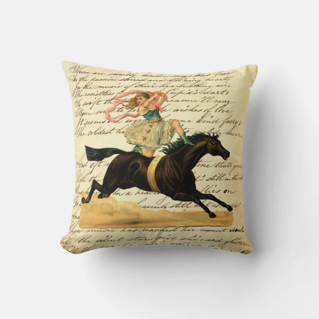 Coussin Cirque vintage Acrobat Girl (Recto)