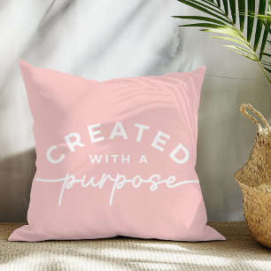 Coussin Citation chrétienne rose pâle Jeu d'oreiller