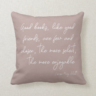 Coussin Citation d'amitié Boho Script Lettres Dusty Mauve