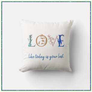 Coussin Citation d'amour colorée