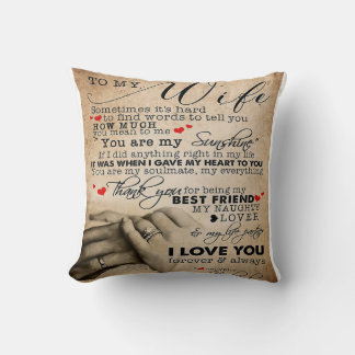 Coussin Citation D'Amour Pour La Femme | Cadeau de décorat