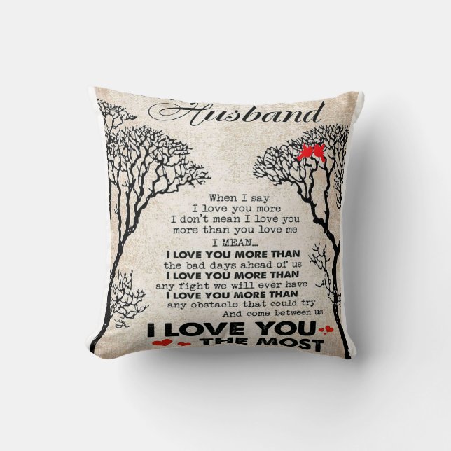 Coussin Citation D'Amour Pour L'Idée Cadeau Du Mari, Anniv (Recto)