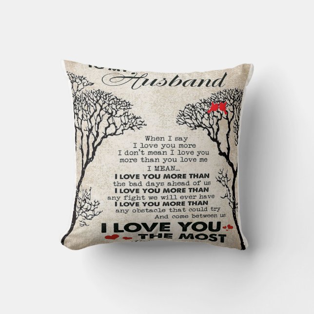 Coussin Citation d'amour pour mari | Cadeau mignon pour pe (Recto)