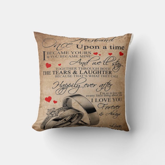 Coussin Citation d'amour pour mari | Don de devis amusants (Recto)