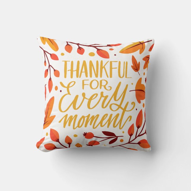 Coussin Citation d'automne Thanksgiving (Recto)