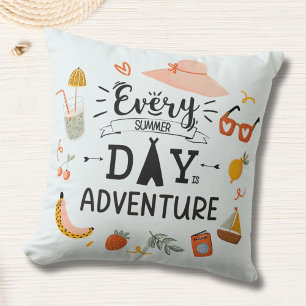 Coussin Citation d'aventure d'été pour la nurserie colorée