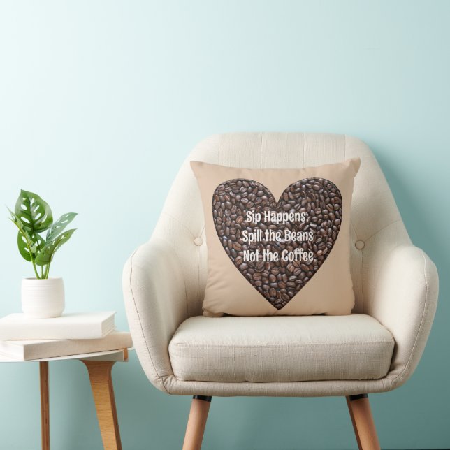 Coussin Citation de café amusante (Chaise)