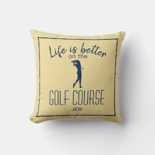 Coussin Citation de golfeur de parcours de golf Monogrammé