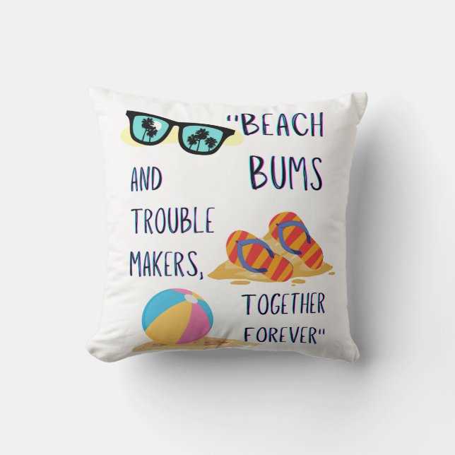 Coussin citation de jour de plage (Recto)