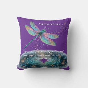 Coussin Citation de la poussière de fée violette magique d