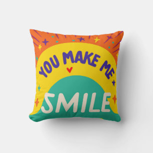 Coussin Citation de la Saint-Valentin "Tu me fais sourire"