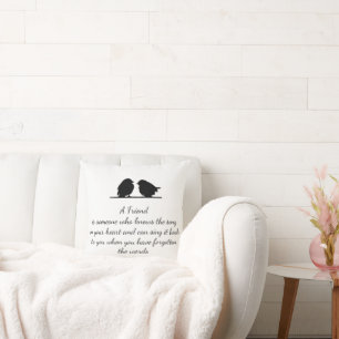 Coussin Citation de l'ami Chanson dans votre coeur et les 