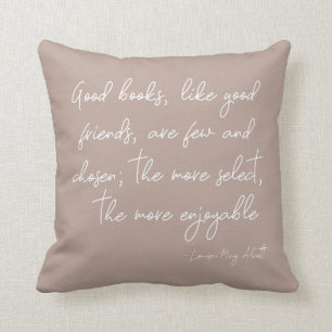 Coussin Citation de l'amitié Boho Script Lettrage Taupe