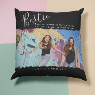 Coussin Citation de Meilleure Amie Moderne Photo Personnal