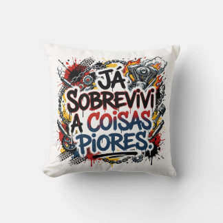 Coussin Citation de motard portugais – graffiti 