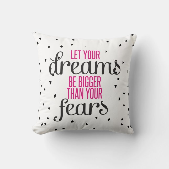 Coussin Citation de motivation de rêves (Recto)