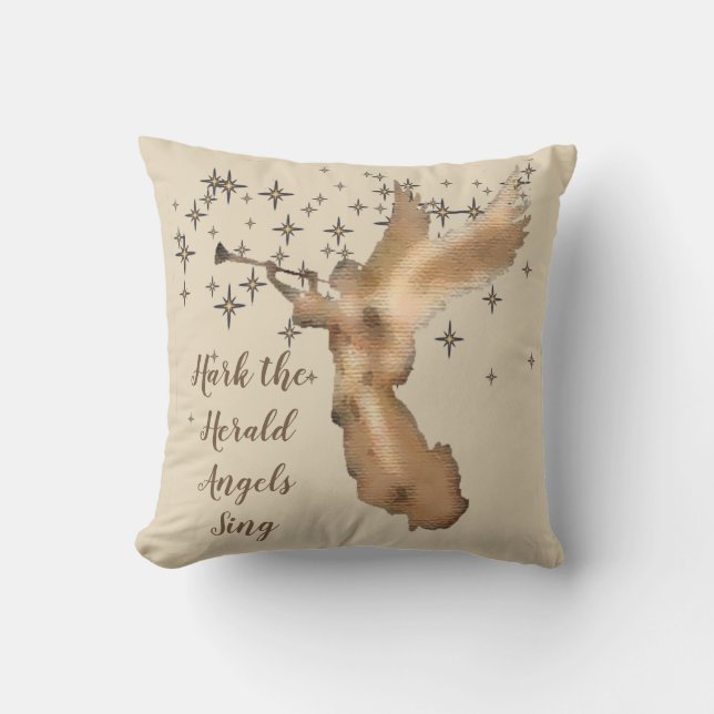 Coussin Citation de Noël Gold Angel Stars (Recto)